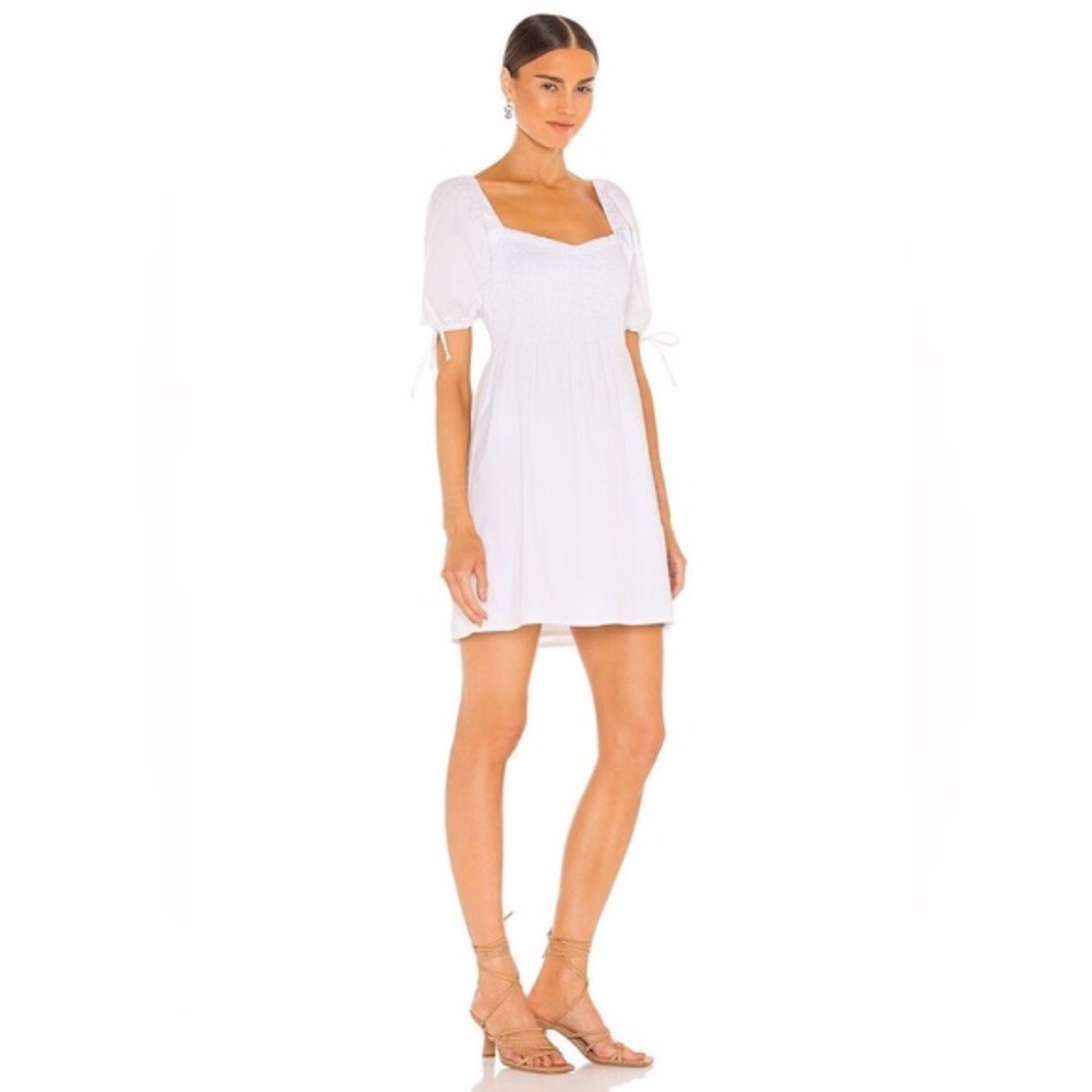 FAITHFULL THE BRAND WENDY MINI DRESS IN PLAIN WHITE Size 2